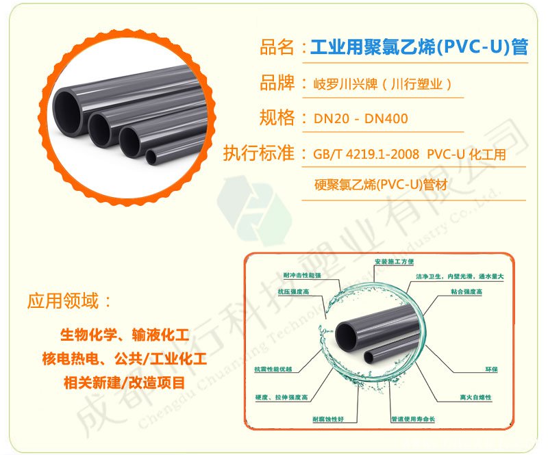 PVC-U工業(yè)用硬聚氯乙烯管道介紹